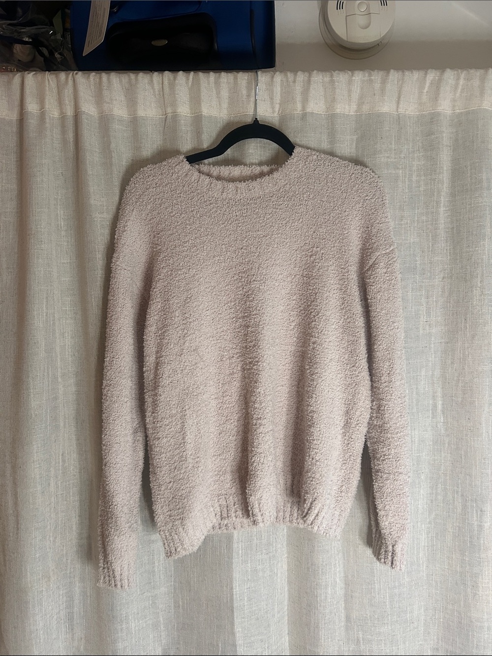 Women's Crewneck Plush Sweater in Light Beige